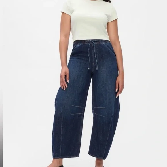 gap pull on barrel jeans - Picture 1 of 9